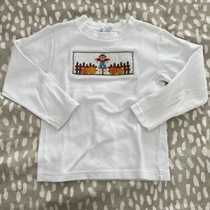 Vive la Fete smocked scarecrow pumpkin shirt 3/3T